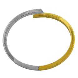 14k Two-tone Gold Polished Hinged Bangle