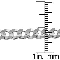 14k White Gold 20-inch Flat Curb Link Necklace (4.6 mm)