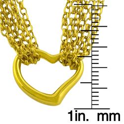 14k Yellow Gold Multi-strand Open Heart Necklace