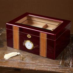 Cherry Wood Glass Top Humidor