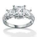 Ultimate CZ 10k White Gold Princess-cut Cubic Zirconia Ring