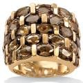 Angelina D'Andrea 18k Gold over Silver Smoky Quartz Tiered Ring