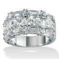 Ultimate CZ Cubic Zirconia Platinum Over Sterling Silver Ring