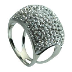 Sterling Silver Clear Crystal Fashion Ring