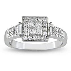 Miadora 10k White Gold 1/2ct TDW Diamond Engagement Ring (G-H, I2-I3)