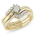 Miadora 14k Yellow Gold 1/3ct TDW Diamond Bridal Set (G-H, I2-I3)
