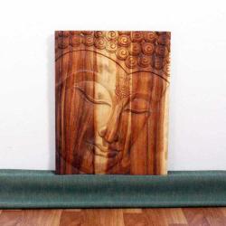 Monkey Pod Wood 24x36-inch Tung Oil Ushnisha Buddha Panel (Thailand)