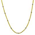 14k White Gold Beads on Yellow Gold Rope Chain Station Necklace