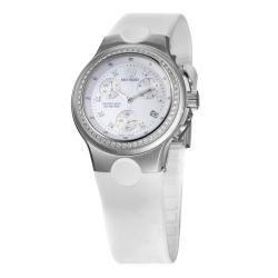 Movado Women's 'Series 800' Steel and Rubber Quartz Diamond Watch