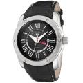 Swiss Legend Men's Traveler Black Leather GMT Watch