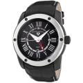 Swiss Legend Men's Traveler Black Leather GMT Watch