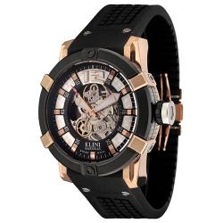 Elini Men's Spirit Black Silicone Mechanical Watch