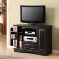 Black Highboy 42-inch Wood TV Stand