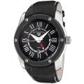 Swiss Legend Men's Traveler Black Leather GMT Watch