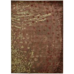 Monaco Red Abstract Rug (5'3 x 7'5)