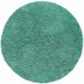 Hand-loomed Aqua Chenille Shag Rug (5' x 5')