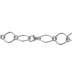 14k White Gold Open Fancy Link Bracelet