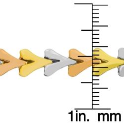 14k Three-color Gold Polished Arrow Bracelet