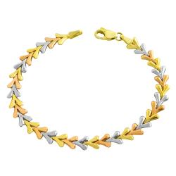 14k Three-color Gold Polished Arrow Bracelet