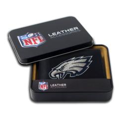Philadelphia Eagles Men's Black Leather Bi-fold Wallet