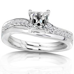 14k White Gold 3/4ct TDW Diamond Bridal Ring Set (H-I, SI1-SI2)
