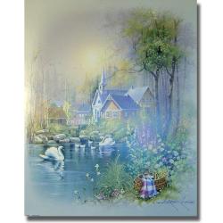 Andres Orpinas 'Church Swans II' Canvas Art
