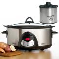 Rival SCVC609C-SS 6-quart Oval Programmable Slow Cooker with Little Dipper and Cookbook