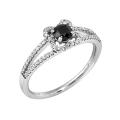 14k White Gold 1/2ct TDW Black and White Diamond Ring (G-H, SI1-SI2)