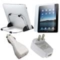 White 4-piece Stand/ Screen/ Protector/ Charger for Apple iPad