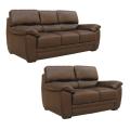 Mesa Chocolate Italian Leather Sofa and Loveseat