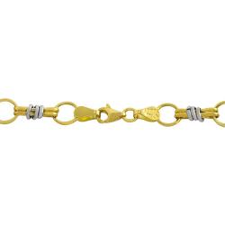 14k Two-tone Gold Knotted Double Figure Eight and Rolo Bracelet