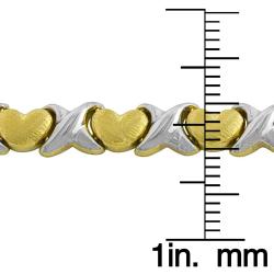 14k Two-tone Gold Hearts and Hugs Stampato Bracelet