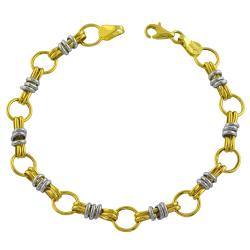 Fremada 14k Two-tone Gold Knotted Double Figure Eight and Rolo Bracelet