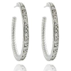 Sterling Silver 1/10ct TDW Diamond Hoop Earrings (I-J,I2-I3)