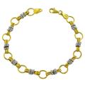 14k Two-tone Gold Knotted Double Figure Eight and Rolo Bracelet