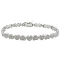 Sterling Silver 1/10ct TDW Diamond Heart Bracelet (I-J,I1-I2)