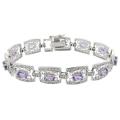 Sterling Silver Amethyst and Diamond Accent Filigree Bracelet