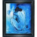 Picasso 'Blue Nude' Hand-painted Framed Canvas Art