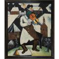 Chagall 'The Violinist' Hand-painted Framed Canvas Art