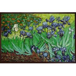 Hot Deal Van Gogh 'Irises' Hand-painted Framed Art Print