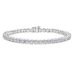 14k White Gold 3ct TDW 4-prong Diamond Tennis Bracelet (G-H, SI2)
