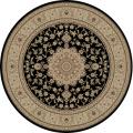 Kingston Black and Ivory Oriental Rug (7'10 Round)