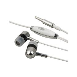Silver Universal In-ear 3.5 mm Stereo Headset with On Off and Mic