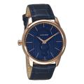 Azzaro Men's 'Legend' Rose PVD Blue Strap Watch