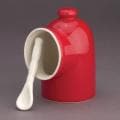 Red Porcelain 2-piece Salt Cellar