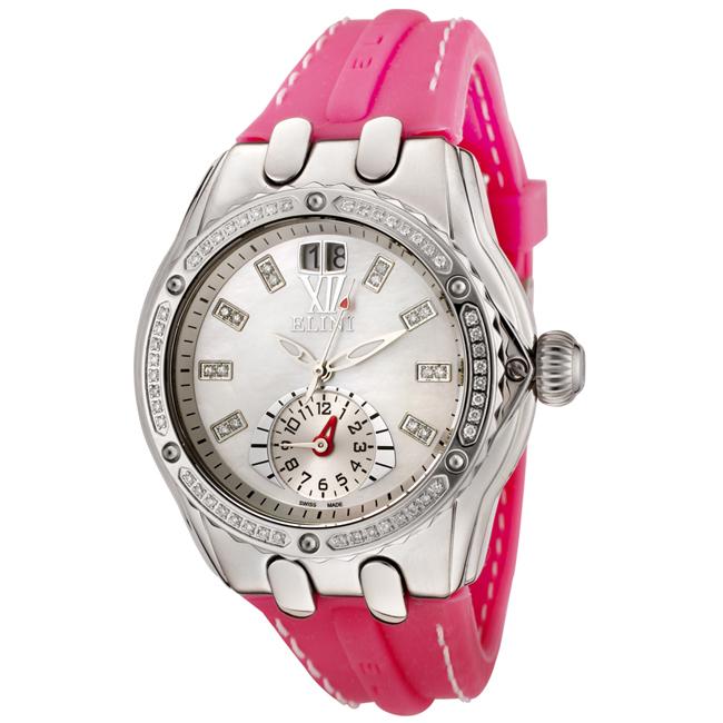 Elini Womens Genesis White Diamond Dual Time Watch