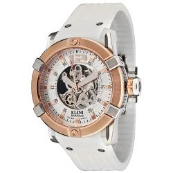Elini Men's Spirit White Silicon Mechanical Watch