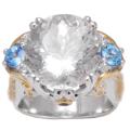 Michael Valitutti 18k Gold over Silver Topaz and Sapphire Ring