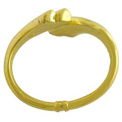 18k Yellow Gold over Silver Hinged Crossover Bangle