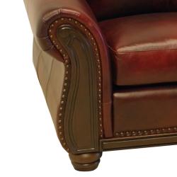 Conrad Wine Italian Leather Sofa and Loveseat